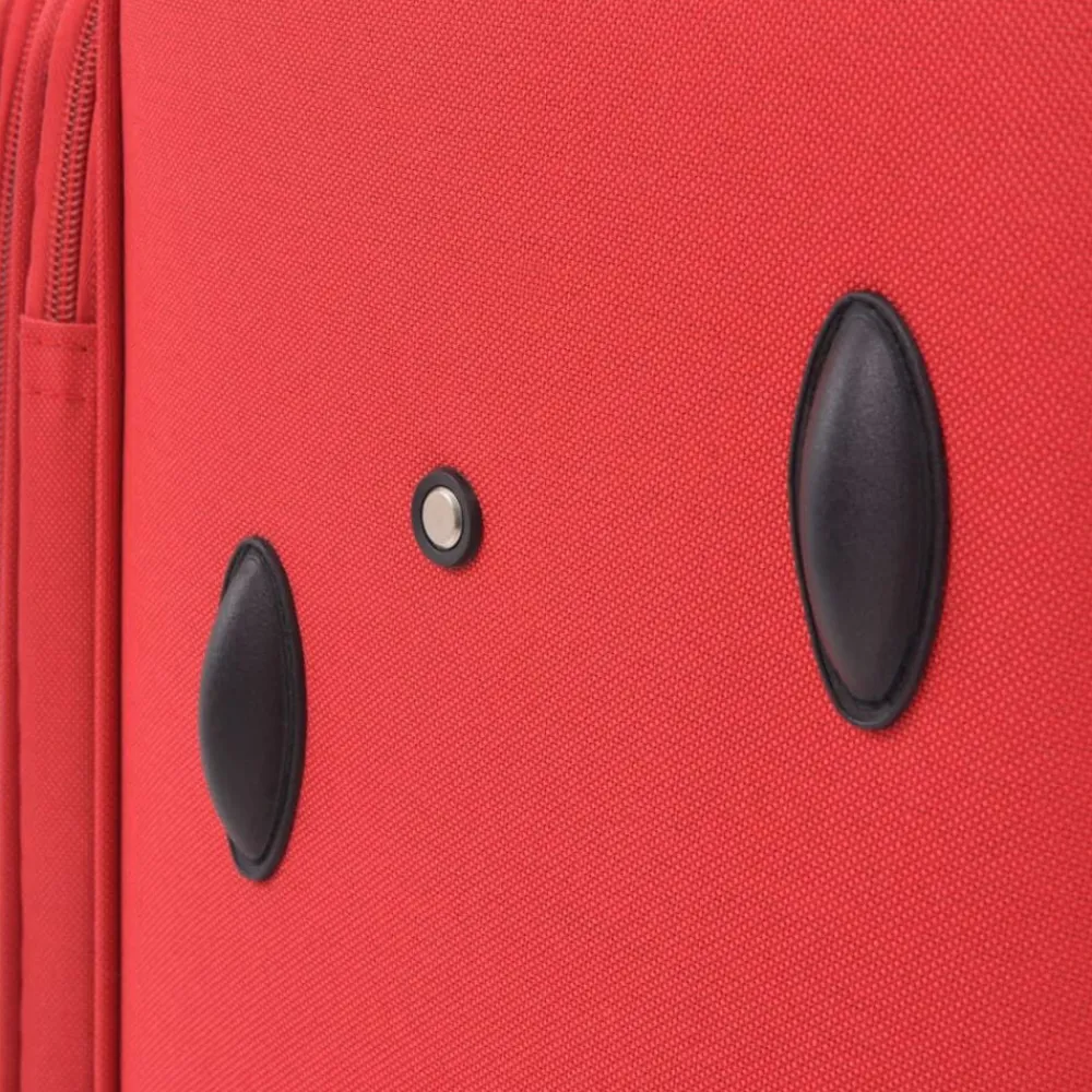 vidaXL Juego de 3 maletas blandas rojas Rojo Discount