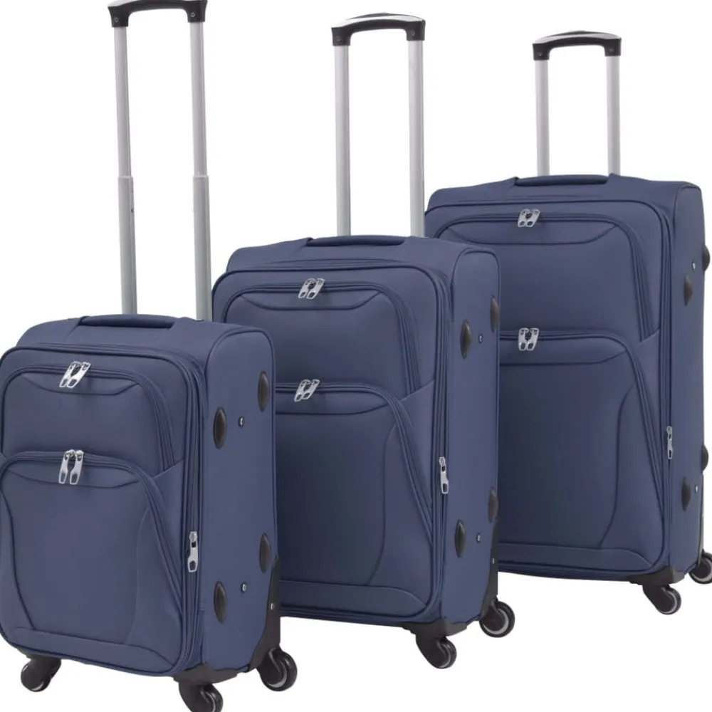 vidaXL Maletas Y Bolsos De Viaje-Juego de 3 maletas blandas