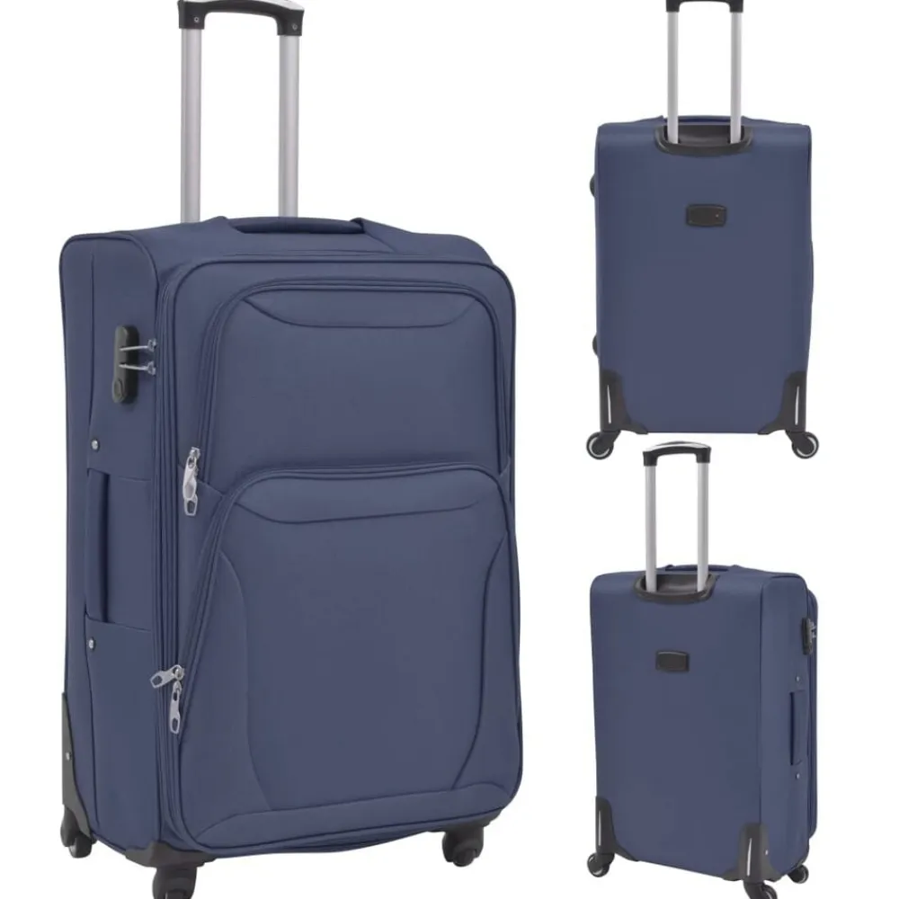 vidaXL Maletas Y Bolsos De Viaje-Juego de 3 maletas blandas