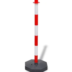 vidaXL Juego de 4 postes de barrera cadena de plástico 10 m cada una Online
