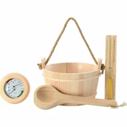 vidaXL Juego de Accesorios de Sauna 4 pcs Marrón Discount
