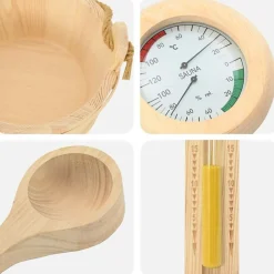 vidaXL Juego de Accesorios de Sauna 4 pcs Marrón Discount