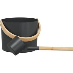 vidaXL Piscina Y Spa-Juego de Accesorios de Sauna 2 pcs Negro