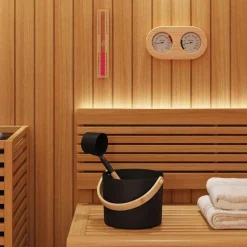 vidaXL Juego de Accesorios de Sauna 4 pcs Negro New