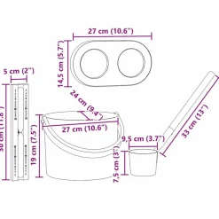 vidaXL Juego de Accesorios de Sauna 4 pcs Negro New