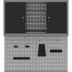 vidaXL Accesorios De Bricolaje-Juego de Armarios de Herramientas con estante 3 pcs