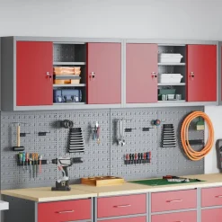vidaXL Accesorios De Bricolaje-Juego de Armarios de Herramientas con estante 6 pcs