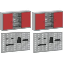 vidaXL Accesorios De Bricolaje-Juego de Armarios de Herramientas con estante 6 pcs