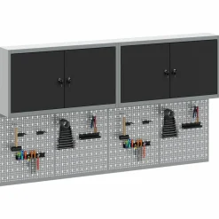 vidaXL Juego de Armarios de Herramientas con estante 6 pcs Negro Outlet
