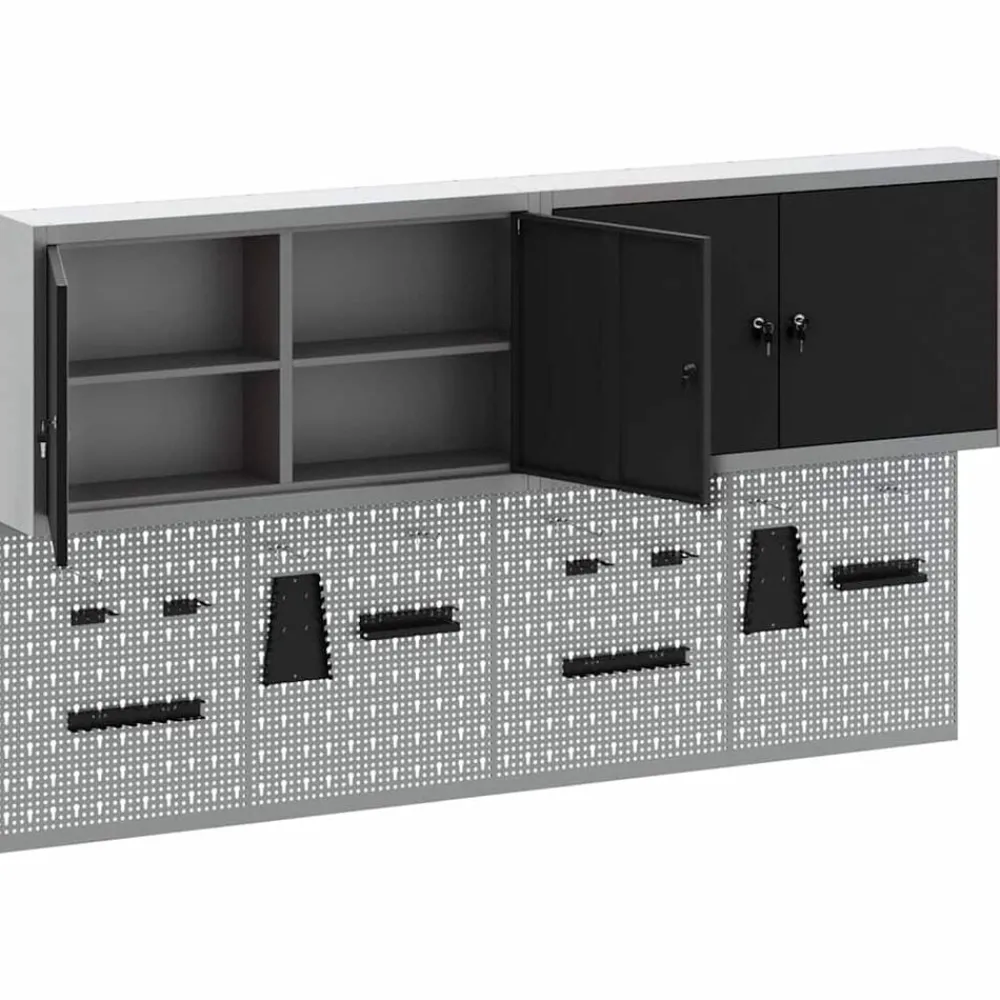 vidaXL Juego de Armarios de Herramientas con estante 6 pcs Negro Outlet