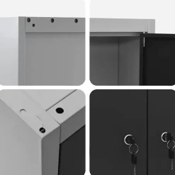 vidaXL Juego de Armarios de Herramientas con estante 6 pcs Negro Outlet