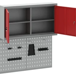 vidaXL Accesorios De Bricolaje-Juego de Armarios de Herramientas con estante 3 pcs