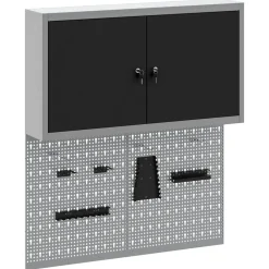 vidaXL Accesorios De Bricolaje-Juego de Armarios de Herramientas con estante 3 pcs