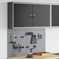 vidaXL Accesorios De Bricolaje-Juego de Armarios de Herramientas con estante 3 pcs