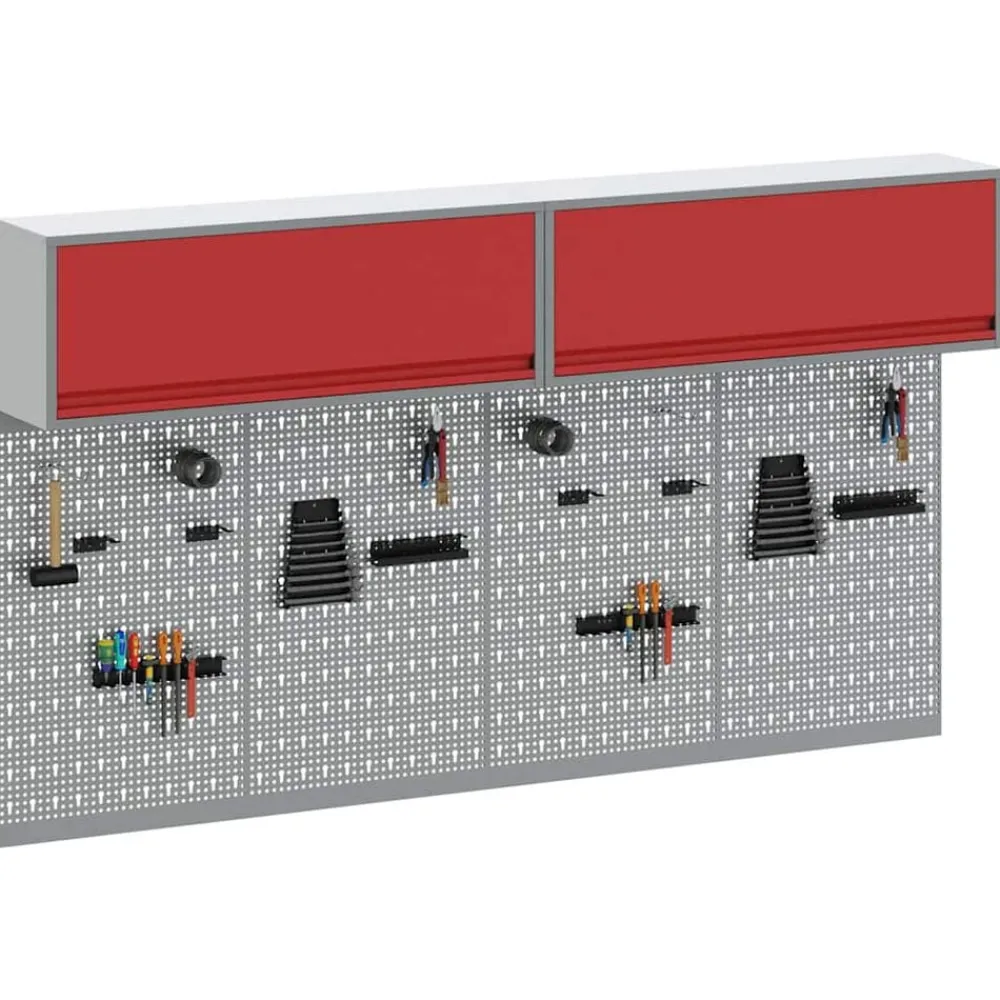 vidaXL Accesorios De Bricolaje-Juego de Armarios de Herramientas con estante 6 pcs