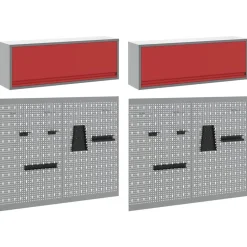 vidaXL Accesorios De Bricolaje-Juego de Armarios de Herramientas con estante 6 pcs