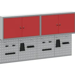 vidaXL Juego de Armarios de Herramientas con estante 6 pcs Rojo New
