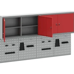 vidaXL Juego de Armarios de Herramientas con estante 6 pcs Rojo New