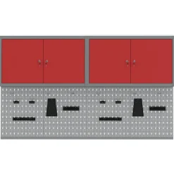 vidaXL Juego de Armarios de Herramientas con estante 6 pcs Rojo New
