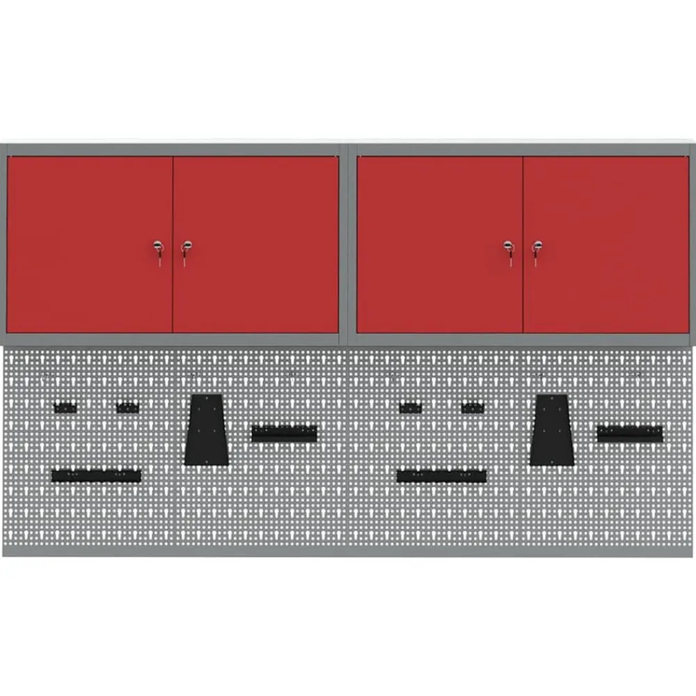 vidaXL Juego de Armarios de Herramientas con estante 6 pcs Rojo New