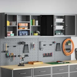 vidaXL Accesorios De Bricolaje-Juego de Armarios de Herramientas con estante 6 pcs