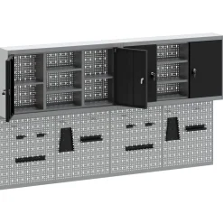 vidaXL Accesorios De Bricolaje-Juego de Armarios de Herramientas con estante 6 pcs