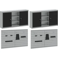 vidaXL Accesorios De Bricolaje-Juego de Armarios de Herramientas con estante 6 pcs
