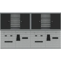 vidaXL Accesorios De Bricolaje-Juego de Armarios de Herramientas con estante 6 pcs