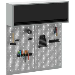 vidaXL Juego de Armarios de Herramientas con estante 3 pcs Negro Discount