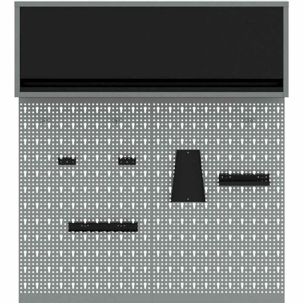 vidaXL Juego de Armarios de Herramientas con estante 3 pcs Negro Discount