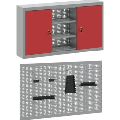 vidaXL Accesorios De Bricolaje-Juego de Armarios de Herramientas con estante 3 pcs