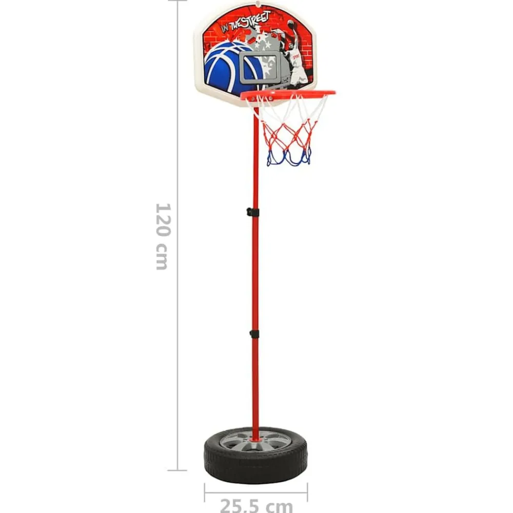 vidaXL Juguetes-Juego de baloncesto infantil ajustable 120 cm