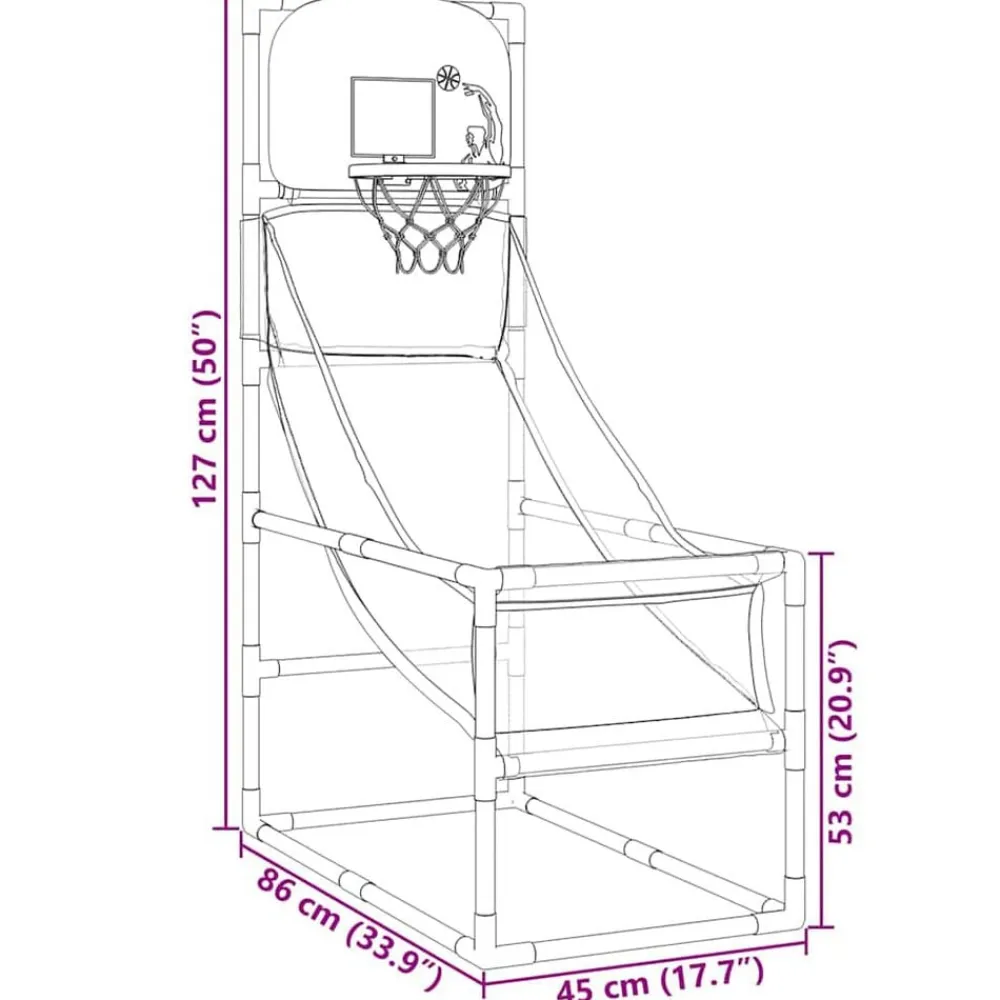vidaXL Juego de baloncesto Arcade con pelota y bomba 45x86x127 cm Best