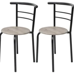 vidaXL Juego de barra de desayuno MDF Negro Clearance