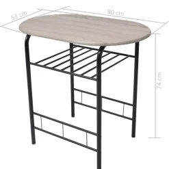 vidaXL Juego de barra de desayuno MDF Negro Clearance