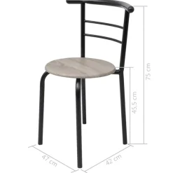 vidaXL Juego de barra de desayuno MDF Negro Clearance