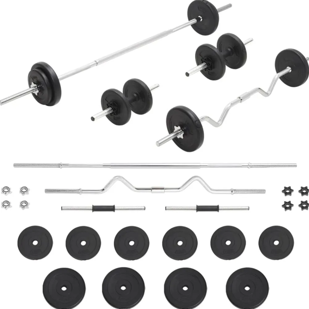 vidaXL Juego de barras y pesas 30 kg Sale