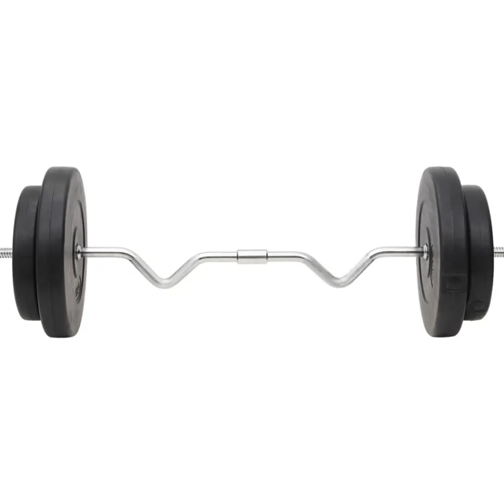 vidaXL Juego de barras y mancuernas con discos 90 kg Discount