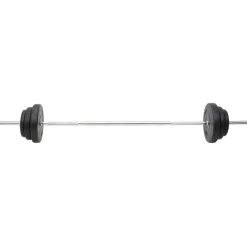 vidaXL Juego de barras y mancuernas con discos 90 kg Discount