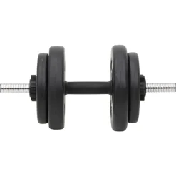 vidaXL Juego de barras y mancuernas con discos 90 kg Discount