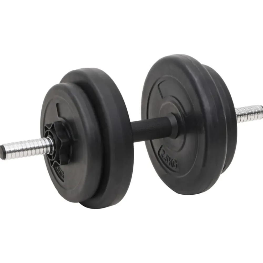 vidaXL Juego de barras y mancuernas con discos 90 kg Discount