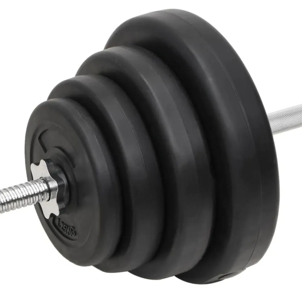 vidaXL Juego de barras y mancuernas con discos 120 kg Best