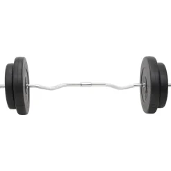 vidaXL Juego de barras y mancuernas con discos 120 kg Best