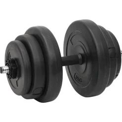 vidaXL Juego de barras y mancuernas con discos 120 kg Best