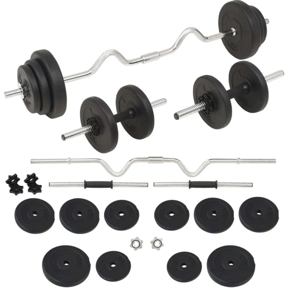 vidaXL Juego de barras y pesas 30 kg Best