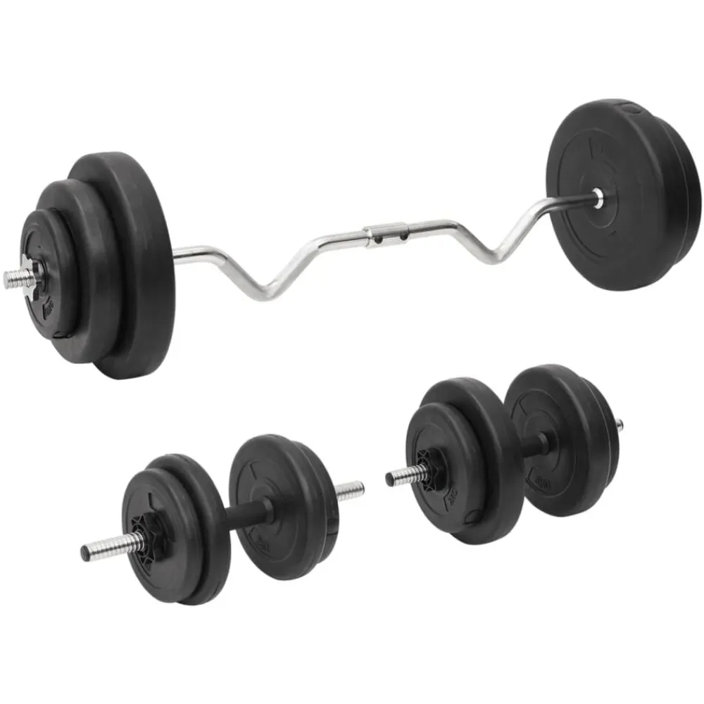 vidaXL Juego de barras y mancuernas con discos 60 kg Outlet