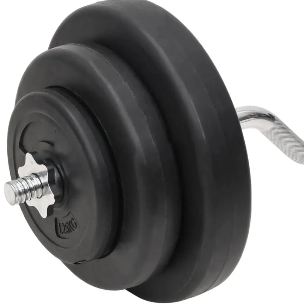 vidaXL Juego de barras y mancuernas con discos 60 kg Outlet