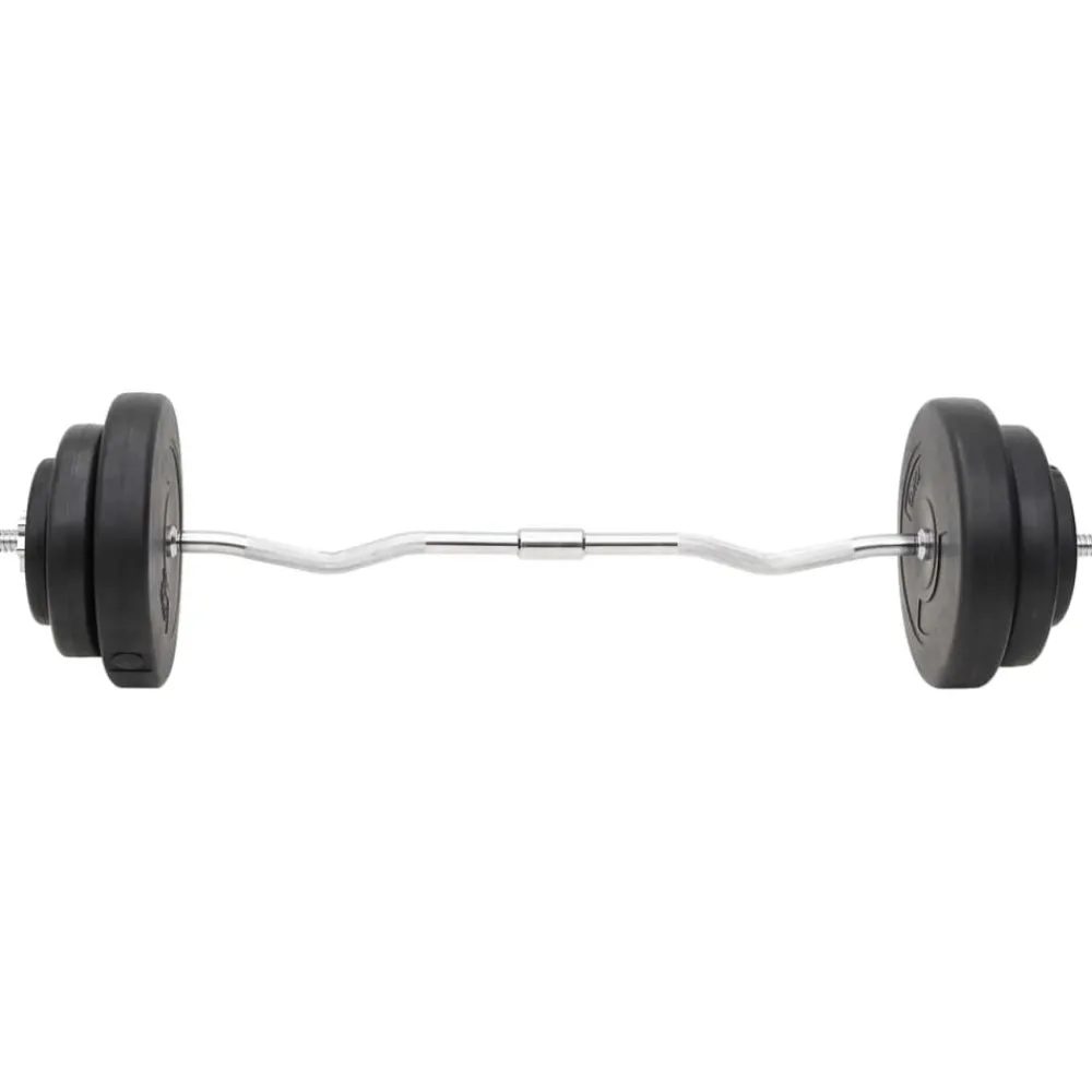 vidaXL Juego de barras y mancuernas con discos 60 kg New