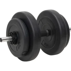 vidaXL Juego de barras y mancuernas con discos 60 kg New