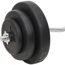 vidaXL Juego de barras y mancuernas con discos 60 kg New